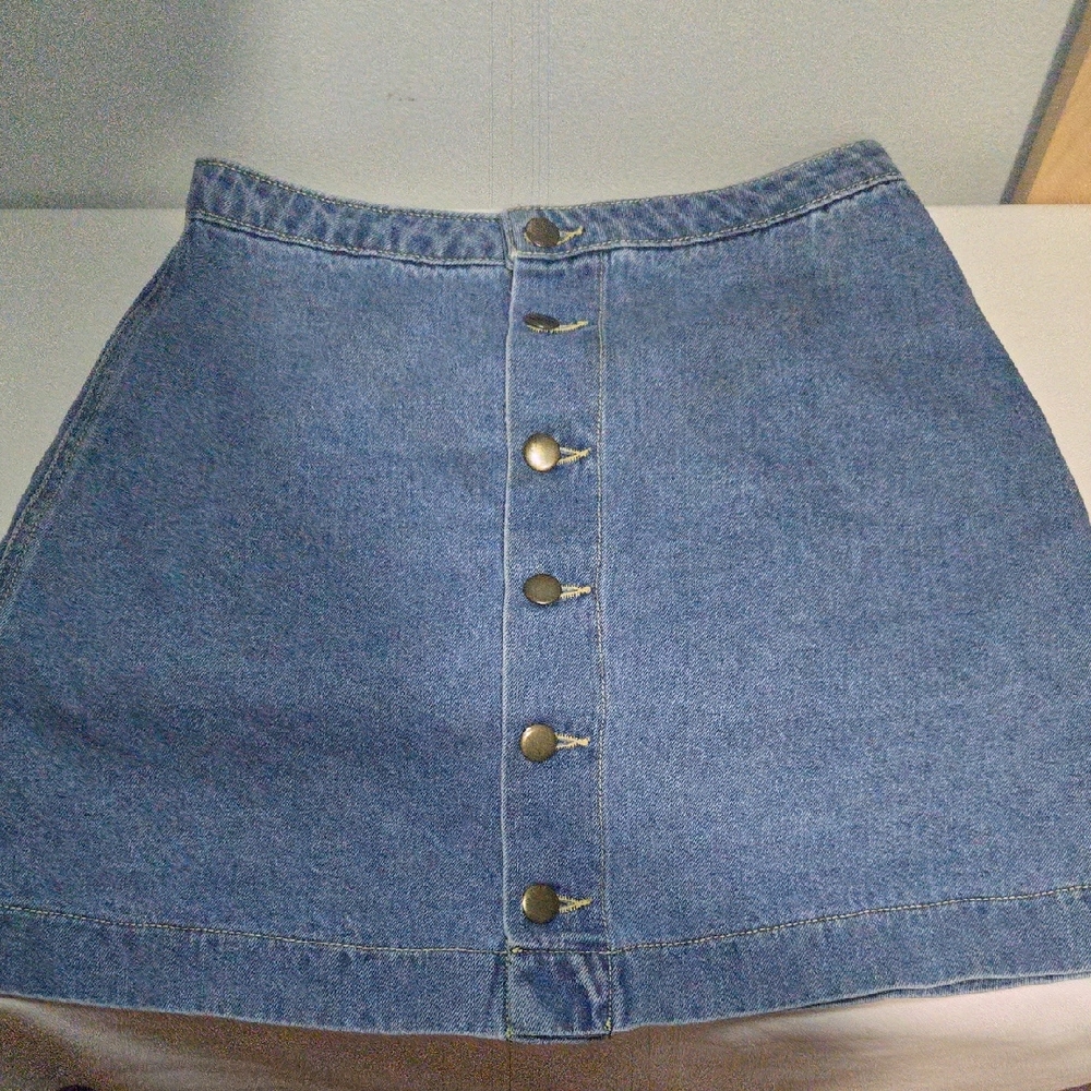 American Apparel Blue Denim Mini Skirt